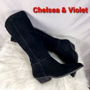 Chelsea & Violet Nadia Suede Western Slouch Boot Sz 7 NWT